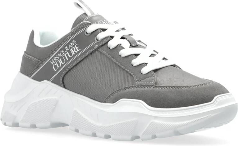 Versace Jeans Couture Sneakers met bedrukt logo Gray Heren