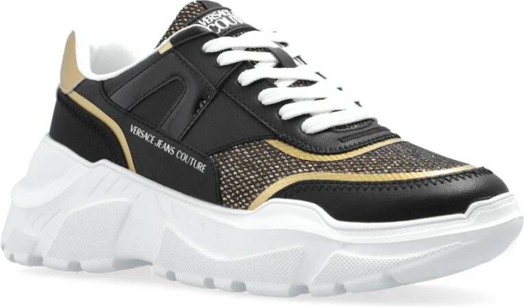 Versace Jeans Couture Sneakers met glinsterend glitter Black Dames