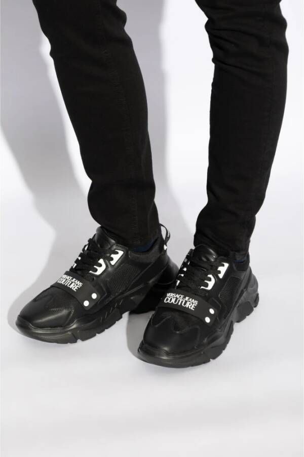 Versace Jeans Couture Sneakers met logo Black Heren