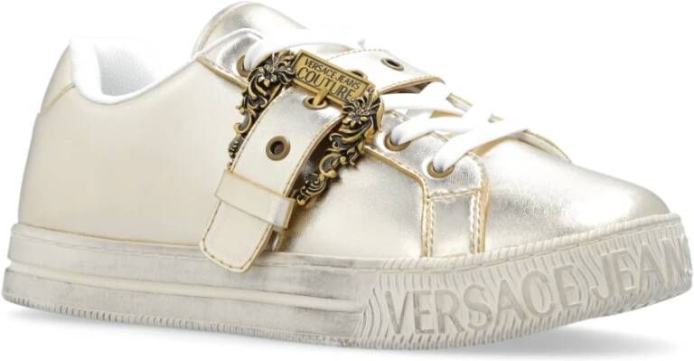 Versace Jeans Couture Sneakers met logo Geel Dames