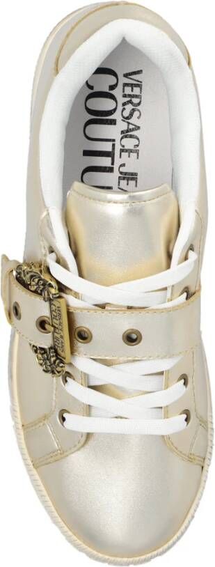 Versace Jeans Couture Sneakers met logo Geel Dames