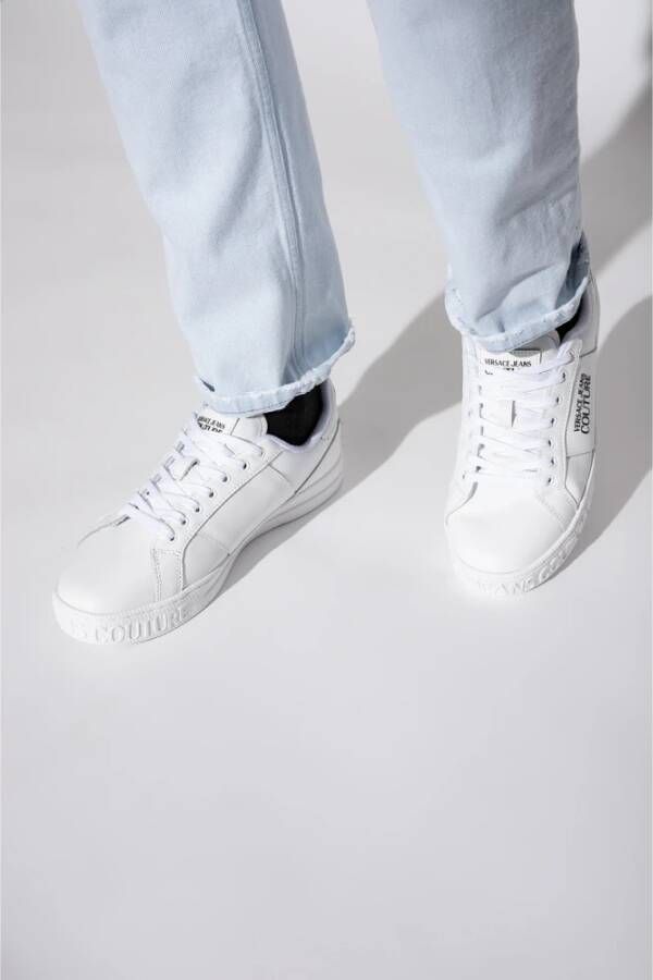 Versace Jeans Couture Sneakers met logo Wit Heren