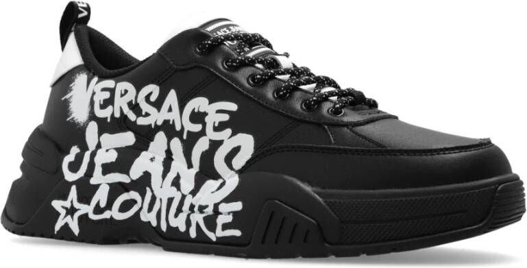 Versace Jeans Couture Sneakers met logo Zwart Heren