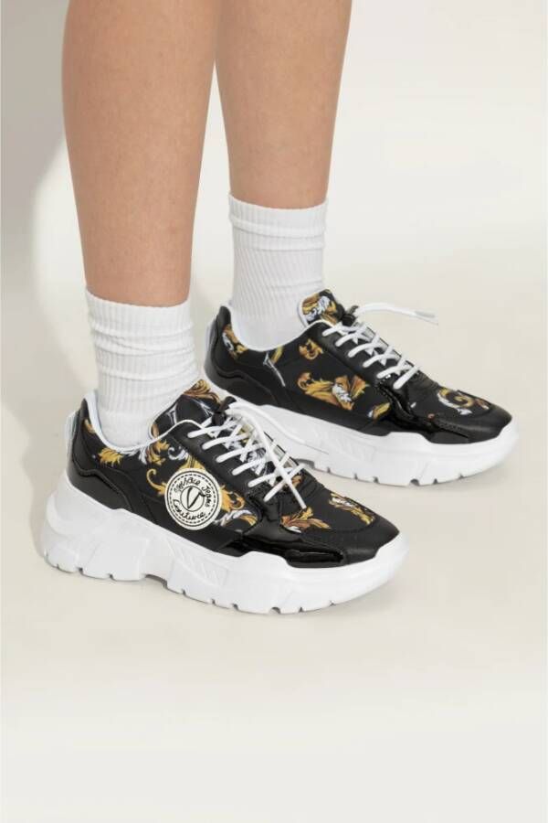 Versace Jeans Couture Sportschoenen met barokprint Black Dames