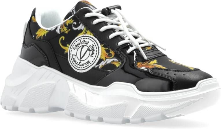 Versace Jeans Couture Sportschoenen met barokprint Black Dames