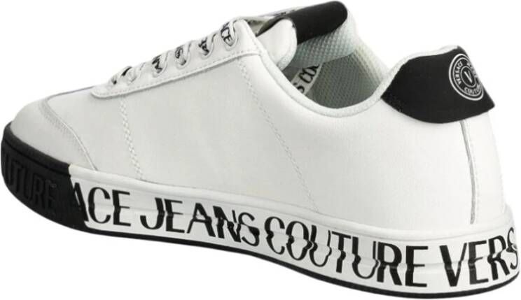 Versace Jeans Couture Stijlvolle leren sneakers White Heren