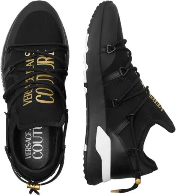 Versace Jeans Couture Stoere Zwarte Sneakers voor Mannen Black Heren