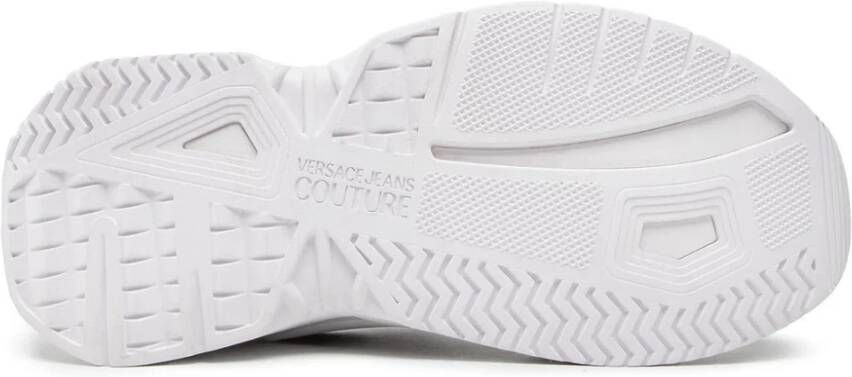 Versace Jeans Couture Witte Leren Sneakers met Gouden Design White Dames