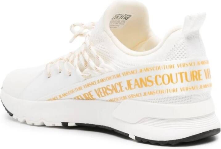 Versace Jeans Couture Witte platte schoenen met logodetail White Dames