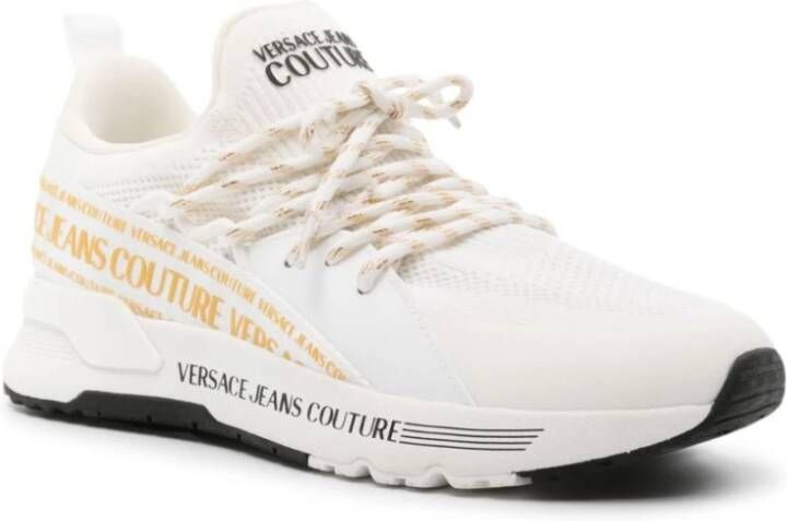 Versace Jeans Couture Witte platte schoenen met logodetail White Dames