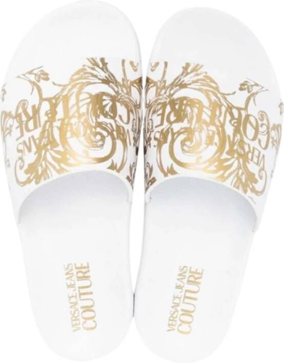 Versace Jeans Couture Witte Sandalen Levendig Ontwerp White Dames