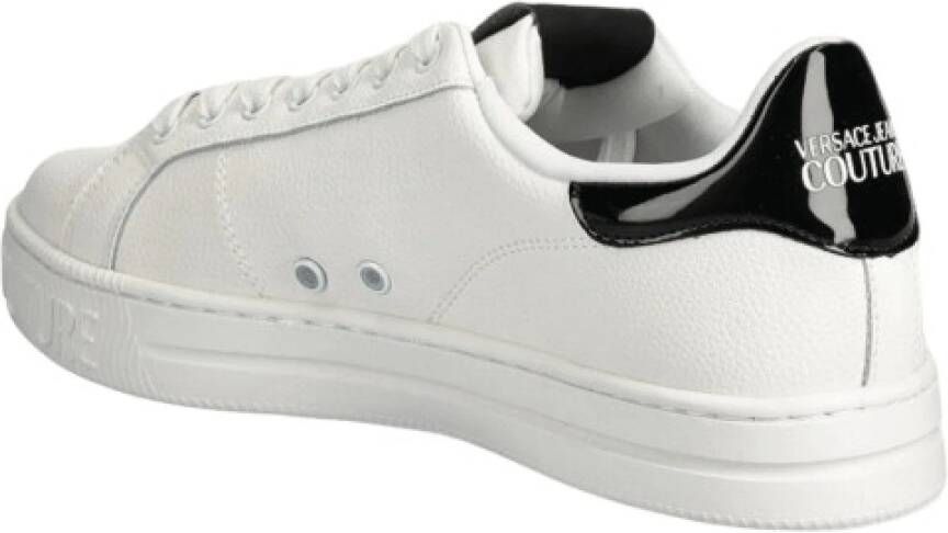 Versace Jeans Couture Witte Sneakers met Zwarte Details White Heren