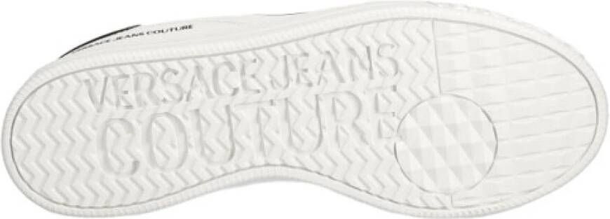 Versace Jeans Couture Witte Sneakers met Zwarte Details White Heren