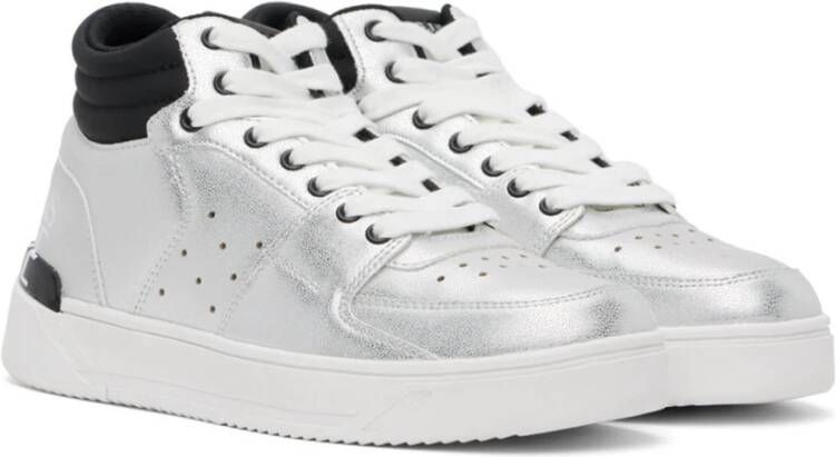 Versace Jeans Couture Zilveren Patent High Top Sneakers Gray Heren