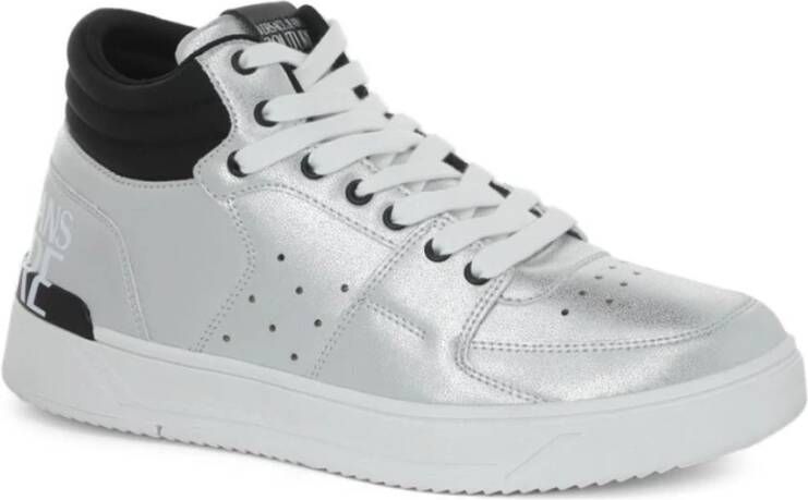 Versace Jeans Couture Zilveren Patent High Top Sneakers Gray Heren