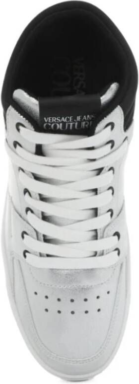 Versace Jeans Couture Zilveren Patent High Top Sneakers Gray Heren