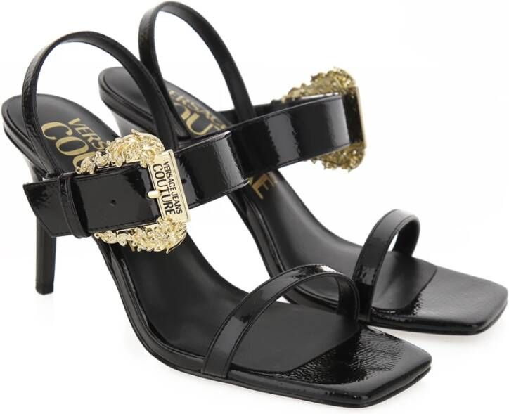 Versace Jeans Couture Zwarte Barok Emily Sandaal Black Dames