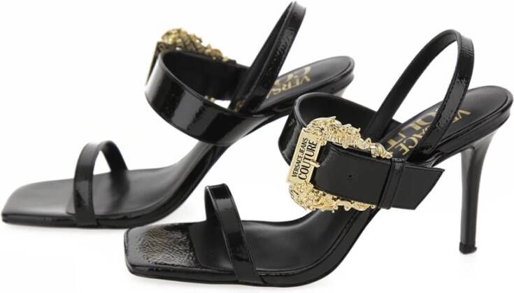 Versace Jeans Couture Zwarte Barok Emily Sandaal Black Dames