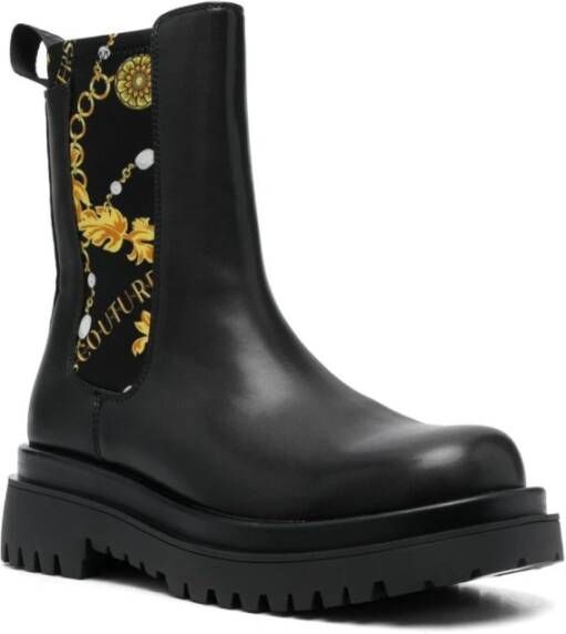 Versace Jeans Couture Zwarte Chelsea-laarzen voor vrouwen Black Dames