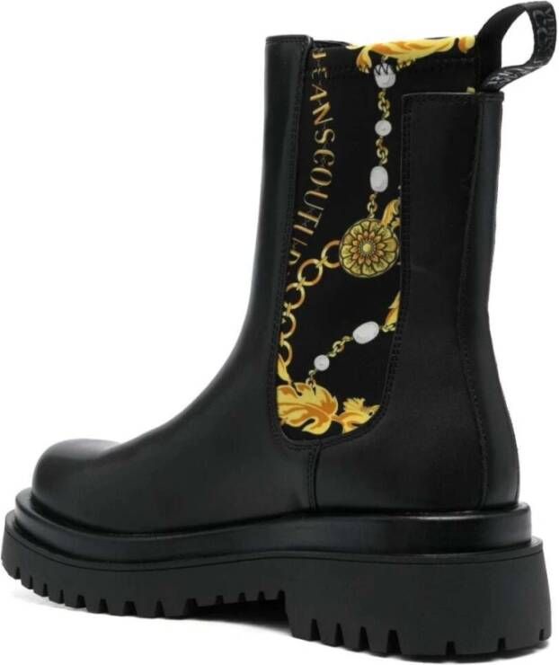 Versace Jeans Couture Zwarte Chelsea-laarzen voor vrouwen Black Dames