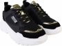 Versace Jeans Couture Zwarte en Gouden Leren Sneakers Black Dames - Thumbnail 2