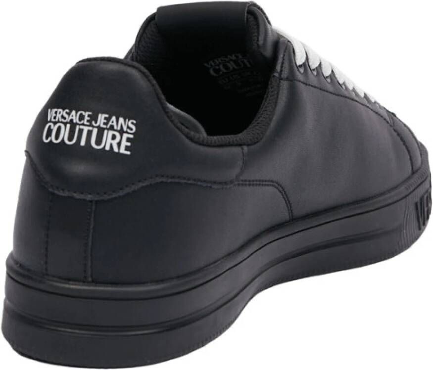 Versace Jeans Couture Zwarte Fondo Court Sneakers met Inscriptie Black Heren