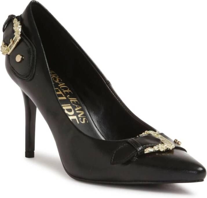 Versace Jeans Couture Zwarte Hak Schoenen ***cv Black Dames