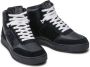 Versace Jeans Couture Zwarte leren hoge sneakers Black Heren - Thumbnail 4