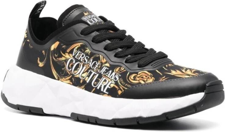 Versace Jeans Couture Zwarte polyurethaan sneakers Stijl 72Va3Sb1Zs252G89 Black Dames