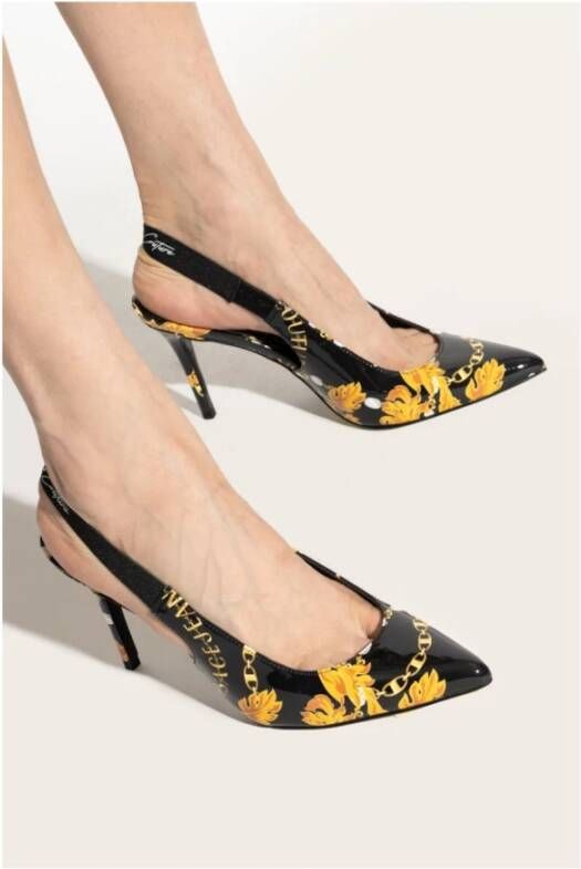 Versace Jeans Couture Zwarte Pumps voor Vrouwen Multicolor Dames