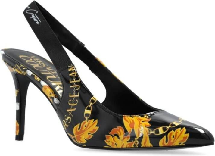 Versace Jeans Couture Zwarte Pumps voor Vrouwen Multicolor Dames