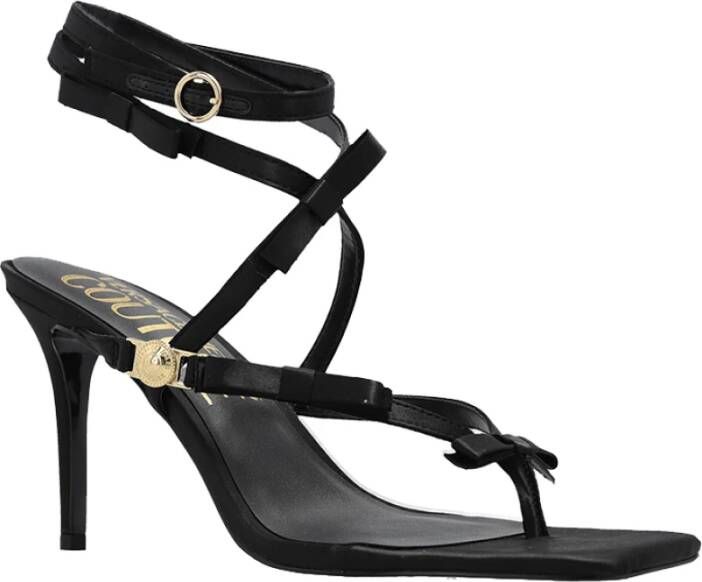 Versace Jeans Couture Zwarte Sandalen Elegante Dameshakken Black Dames