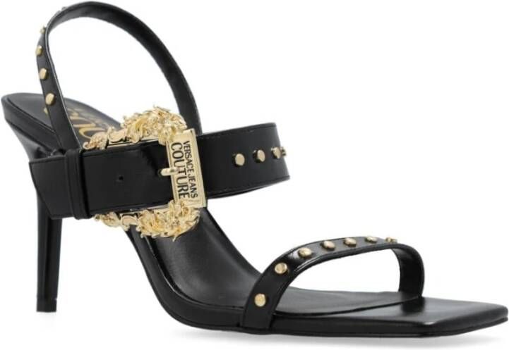 Versace Jeans Couture Zwarte Sandalen met ***cv Black Dames