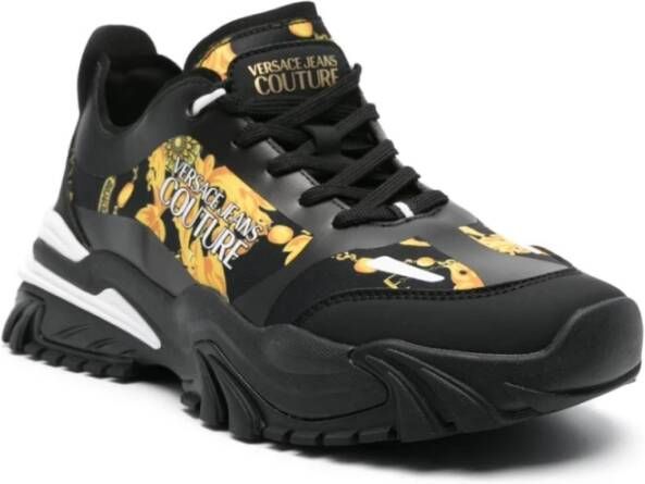 Versace Jeans Couture Zwarte Sneakers voor Mannen Aw24 Black Heren