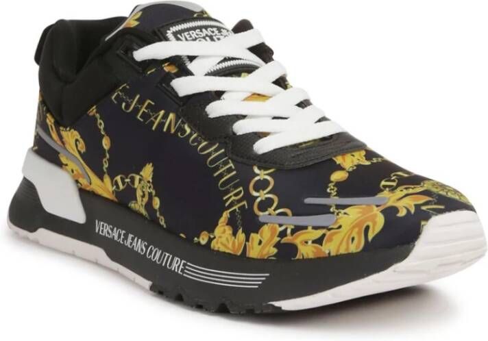 Versace Jeans Couture Zwarte Sneakers voor Mannen Aw24 Black Heren