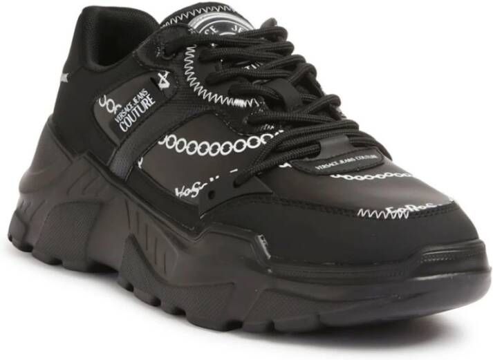 Versace Jeans Couture Zwarte Sneakers voor Mannen Aw24 Black Heren