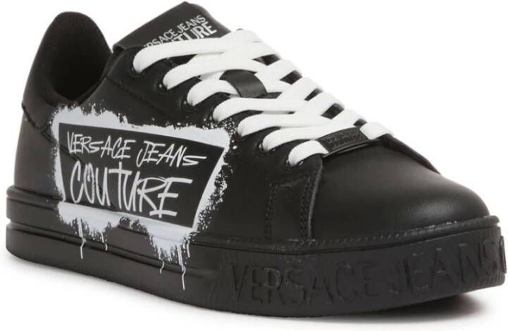 Versace Jeans Couture Zwarte Sneakers voor Mannen Aw24 Black Heren