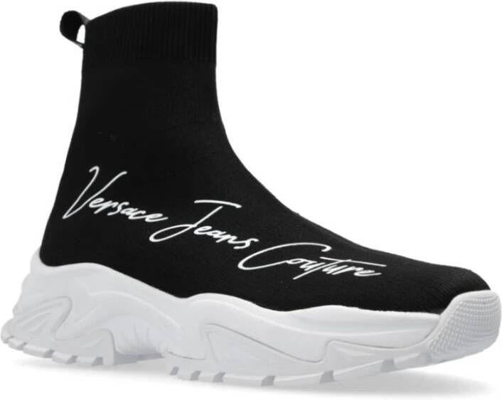 Versace Jeans Couture Zwarte Sneakers voor Vrouwen Aw24 Black Dames