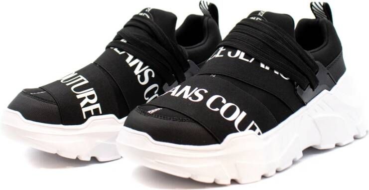 Versace Jeans Couture Zwarte Speedtrack Sneakers voor Heren Black Heren