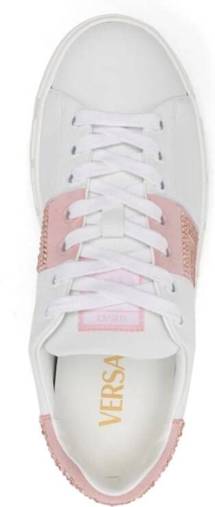 Versace Kristalversierde Witte Sneakers White Dames