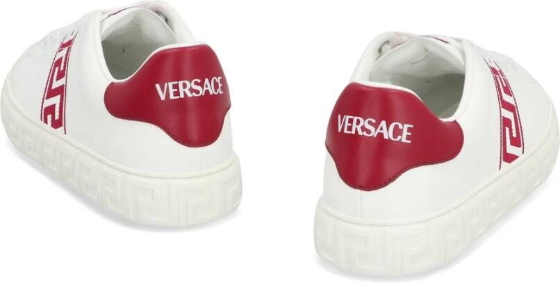 Versace Lage sneakers met leren inzetstuk White Dames