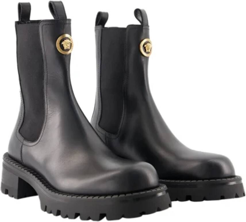 Versace Leather boots Black Dames