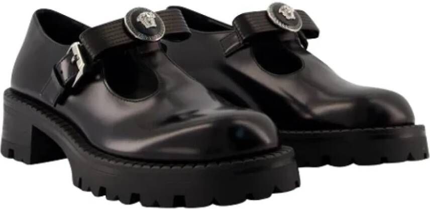 Versace Leather flats Black Dames