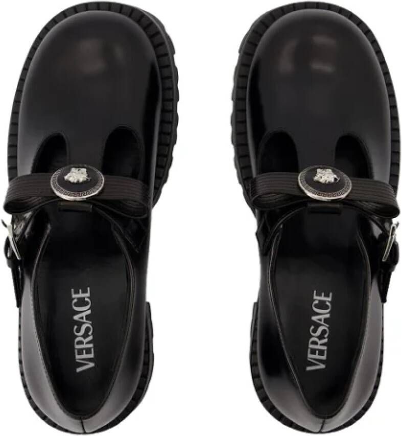 Versace Leather flats Black Dames