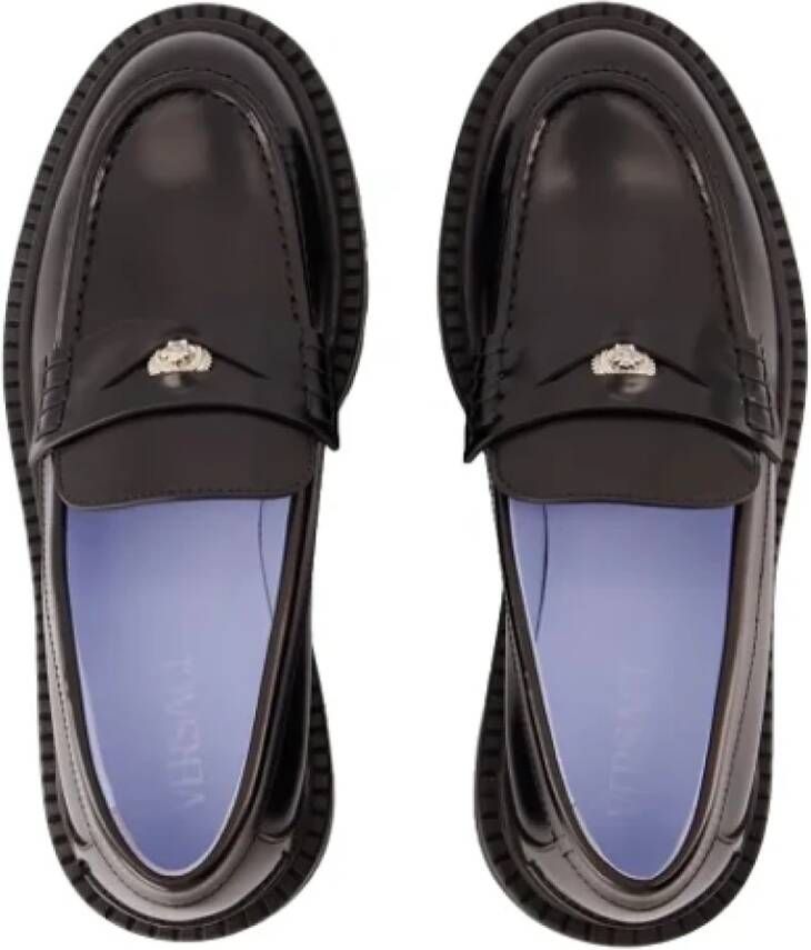 Versace Leather flats Black Dames