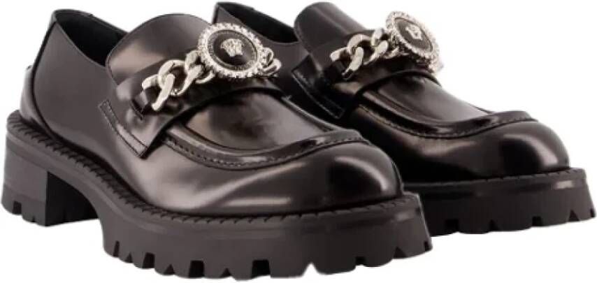 Versace Leather flats Black Dames