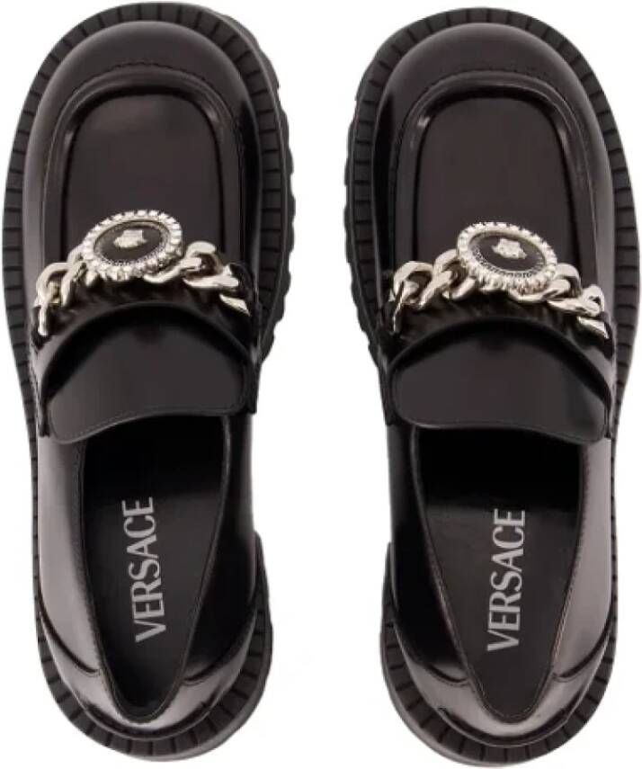 Versace Leather flats Black Dames