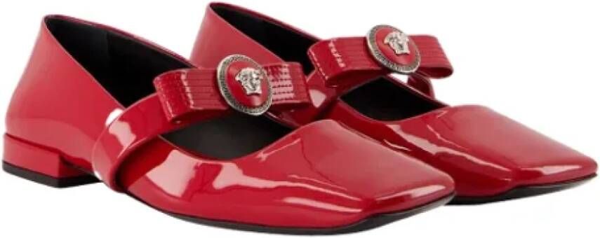 Versace Leather flats Red Dames