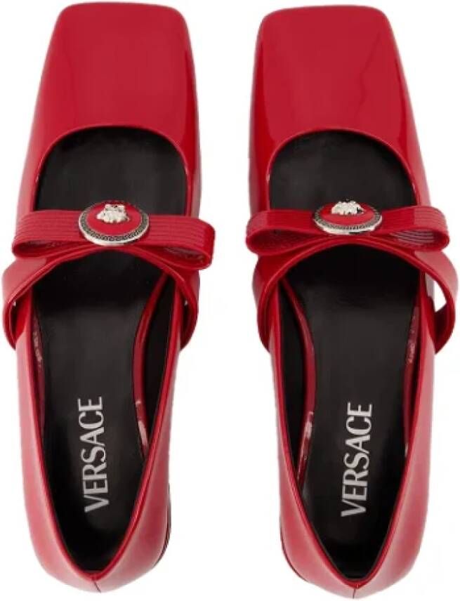 Versace Leather flats Red Dames