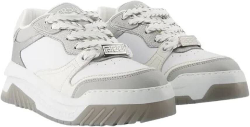 Versace Leather sneakers Gray Dames